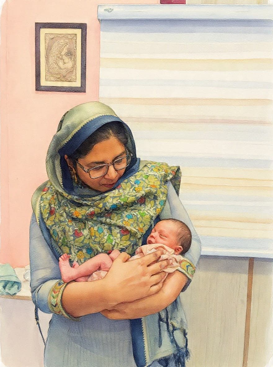 Dr. Nasrin Hasan with a child